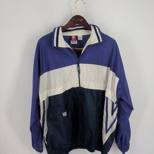 Vintage 90s Wilson Advantage Full Zip Classic Windbreaker Jacket Multicolor Sz L